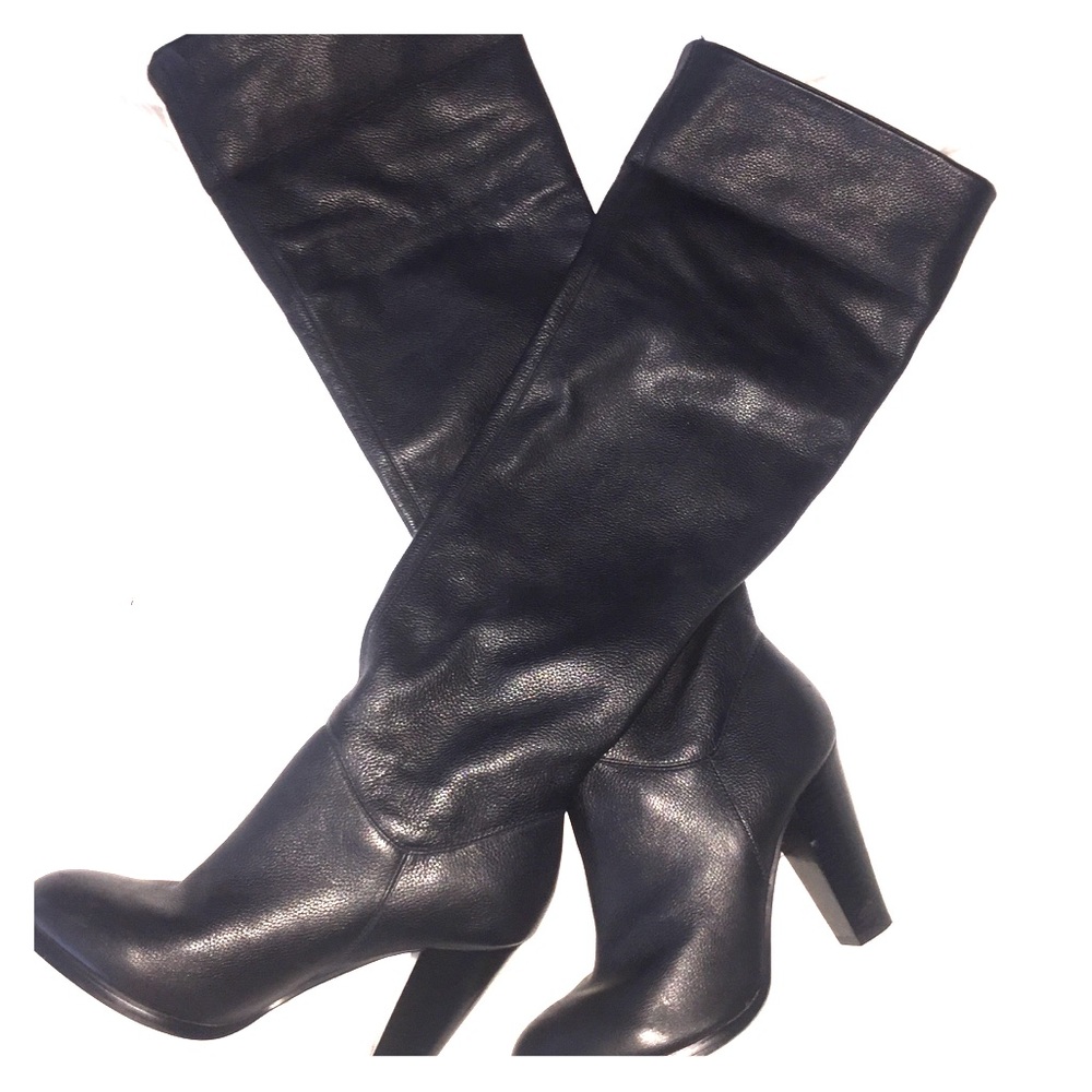 Leather Thigh High Boot Heels